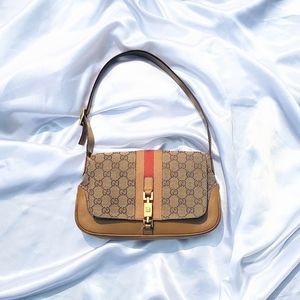 💫SOLD GUCCI JACKIE IN TAN MONOGRAM WEB CANVAS💫